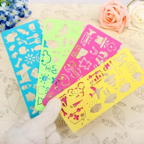 4 Pcs/Set Spirograph Geometric Ruler Learning Animal Drafting Tools Stationery For Students Kids Drawing Toys Gifts