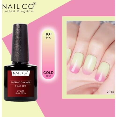 NAILCO 48Colors 10ml Temperature Changing Gel Nail Polish Varnish Lacquer Coat Holographic Design Soak Off UV Nails Gelpolishes