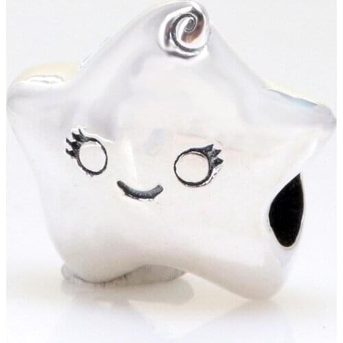Bewill Genuine 925 Sterling Silver Isa Cute Little Star Isa Charm Fit Original Bead Bracelet Jewelry Making Diy Gift