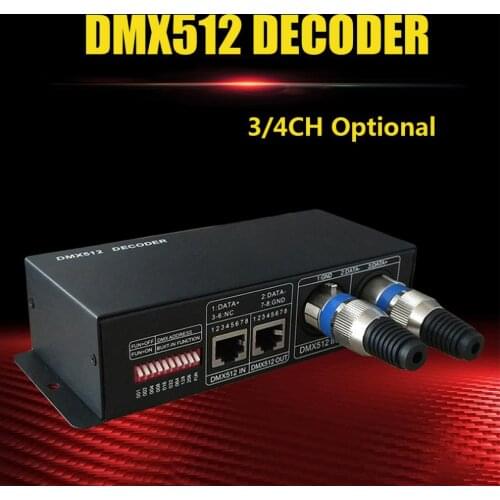 DC 12V-24V DMX512 Decoder LED Controller Dimmer Led Digital Controller for LED Light Strip DMX512 controller