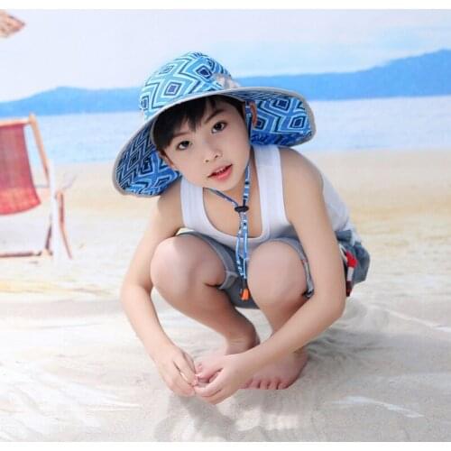 Kids UPF 50+ Bucket Sun Hat UV Sun Protection Hats Children Summer Play Hat with Neck Flap