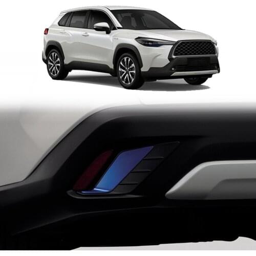 For Toyota Corolla Cross 2020 2021 ABS Chrome Blue Rear Fog Light Lamp Bezel Cover Trim Exterior Garnish