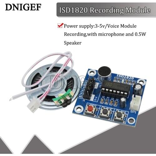 DNIGEF ISD1820 Voice Recording Recorder Module the Voice Board Telediphone With Mic Sound Audio Loudspeaker