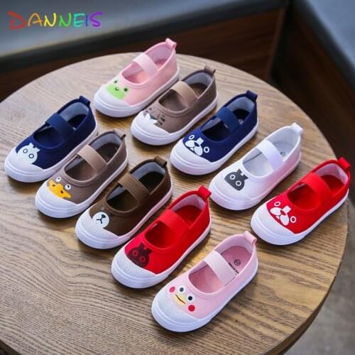 Canvas Cute Animal Cartoon Causal Kid Shoes For Girl Infant Soft Sole Girls Sneakers Comfortable Children Non-slip Footwear