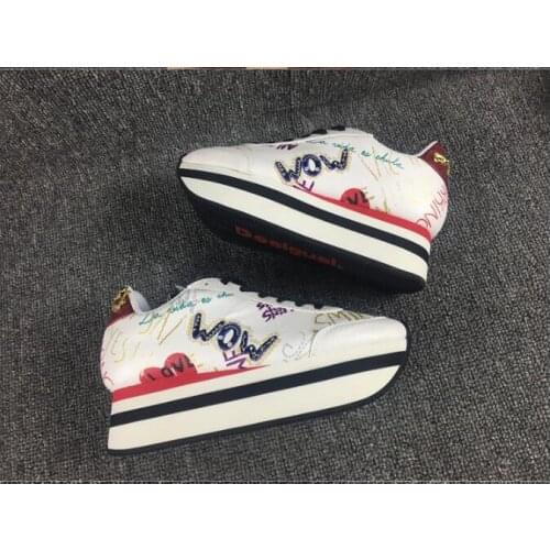 Spanish Desigual Foreign Trade Ladies Graffiti Fashion Personality Shoe Thick-soled High Retro Womens Casual Shoe