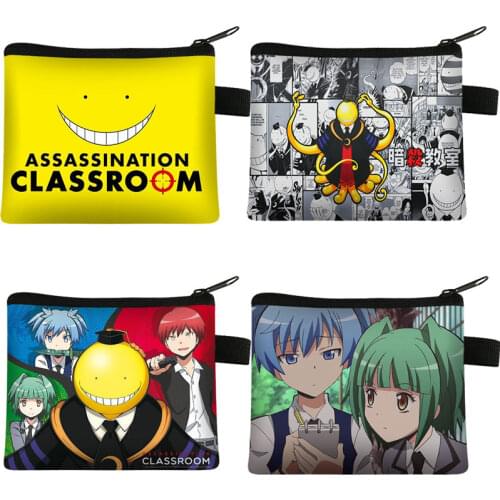 Anime Assassination Classroom Wallet Ansatsu Korosensei Coin Purse Mans Womans Card Holder and key Purse