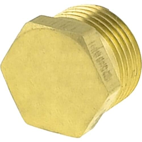 3/8" PT Threaded Diameter Brass Internal Hex Head Pipe Connector Gold Tone