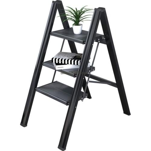 Ladder Household Multifunctional Folding Telescopic Thickened Aluminum Alloy Herringbone Ladder Indoor Flower Ladder Three Step