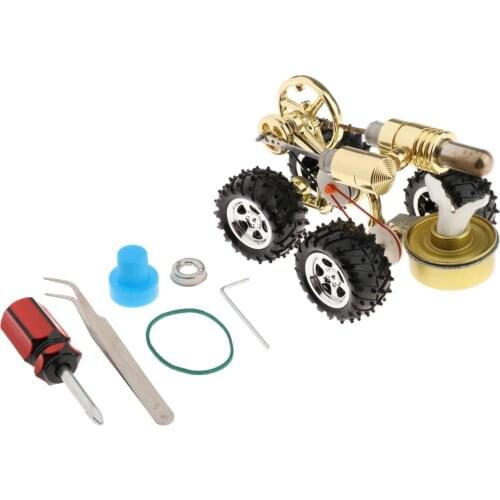 Air Stirling Engine Car Model with LED Light Teens Educational Toy Creative Gift for Boyfriend Girlfriend