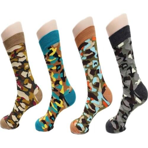 Hot sale! happy socks men autumn-winter colorful camouflage long socks mens and male street style cotton socks