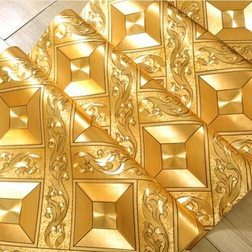 Fashion Luxury Gold Foil 3d Wallpaper for Living Room diy TV Background Thick ktv Wallpapers Ceiling Wall Paper Bar Decor W145