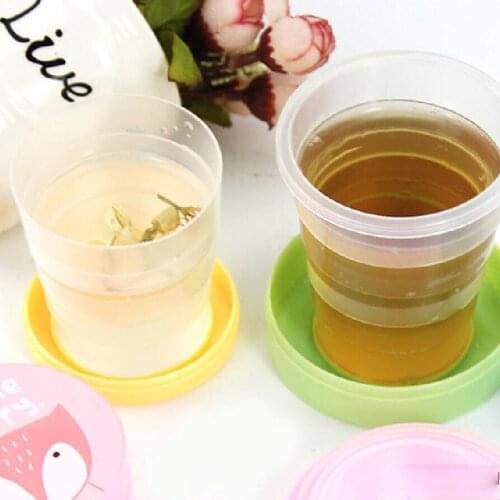 Cartoon Telescopic Folding Cup Portable Outdoor Travel Children Plastic Sports Kettle Can Be Used for Drinking Drinks, Tea, Etc