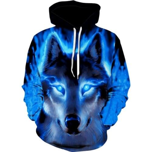 Wolf Pattern Men Hoodies Couples Casual Style 3D Print Hoodie Hip Hop Autumn Winter Sweatshirts Hooded Tracksuits Plus Size 6XL