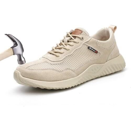 Mens Steel Toe Work Safety Shoes Casual Breathable Sneakers Puncture Proof Men Boots Comfortable For Lndustrial Shoes
