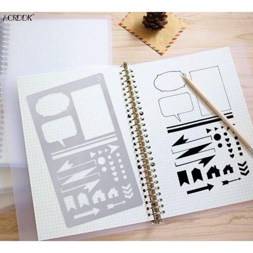 12/20 Pcs Bullet Journal Stencil Set Plastic Planner DIY Drawing Template for Diary Notebook Scrapbook DF