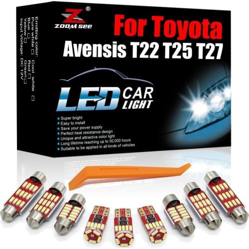Much Brighter White Canbus LED Interior Kit For Toyota Avensis T22 T25 T27 1997-2018 Vehicle Indoor Reading Trunk Lamp Light