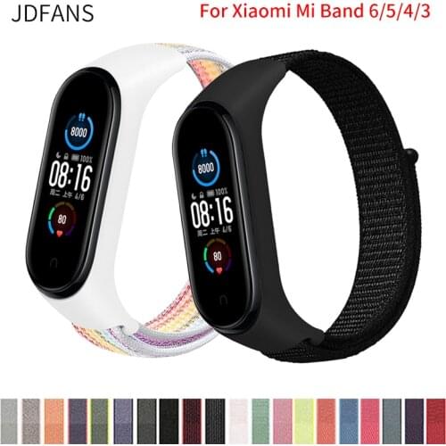 Nylon Strap for Xiaomi Mi band 6 4 3 5 Bracelet Wristband Sports Breathable Bracelet For Miband 6 5 4 3 Replacement Strap