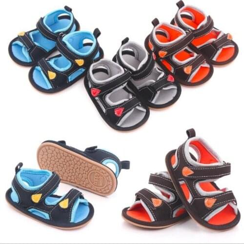 Fashion Summer Baby Boys Girls Shoes Soft Rubber Sole Newborn Summer Outdoor Shoes Toddler PU First Walkers 0-18 Months