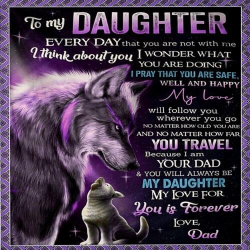 Letter 3D Print On Demand Blankets TO My Daughter/Son Express Love Blanket On Bed Warm Textiles Christmas Home Gift Blanket Best