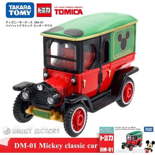 Original Tomy Mini Simulation Dm-01 Cartoon Mickey Classic Alloy Car Model Metal Boy Toy Car Collectable 869979