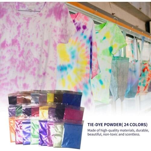 24 Colors Tie-Dye Powder Pigment Powder For Cloth Refurbished Color Changed On Fabric Paper T-shirts Skirts Scarves Canvas Bags