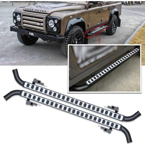 Fits for land rover defend 110 2Pcs left right running board side steps nerf bar car pedal side stairs