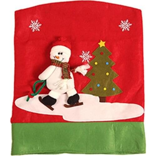 Party Holiday Christmas Decor Santa Claus Dinner Table Chair Hats Covers Red Hat Chair Backside Christmas Decoration