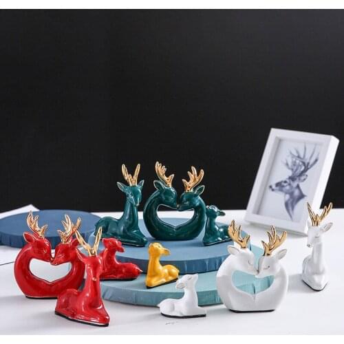 Home furnishings Mini deer ornaments living room bedroom room lovely ceramic ornaments gifts