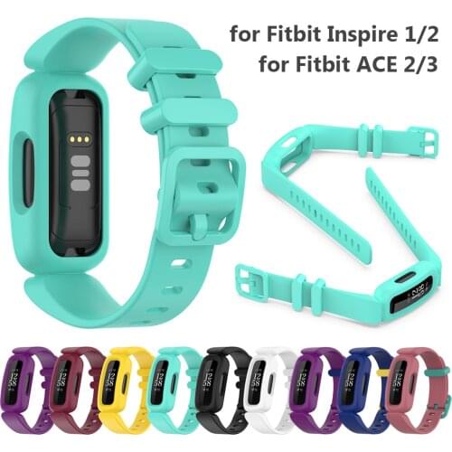 Soft TPU Bracelet Sport Strap for Fitbit ACE 2 Band Straps for Fitbit Inspire HR Watchband Kids Watch Accessories Blue