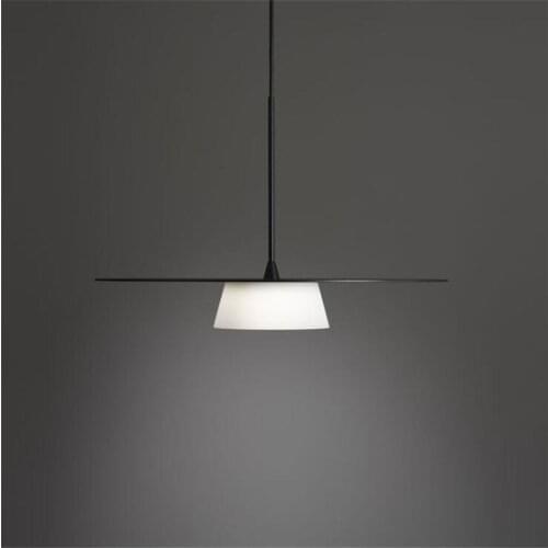 Luxurious Black/White Glass Designer Suspension for Foyer Dining Room Bar Decor Vintage Loft Glass Pendant Drop Light 1953