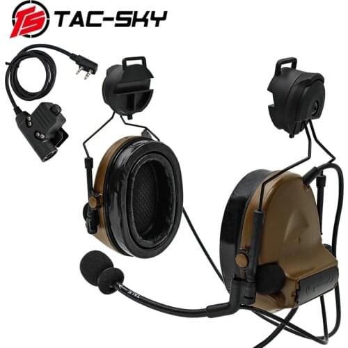 TAC-SKY COMTAC II helmet bracket silicone earmuffs noise reduction pickup military tactical headset and walkie-talkie PTT U94PTT