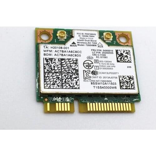 Brand New Dual Band Wireless-AC 2.4/5.0g 7260 7260HMW 802.11ac half mini pci-e wireless wifi card SPS 784639-001 For HP