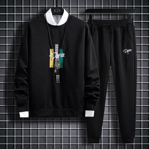 Mens Tracksuit Sportswear Sets Spring Autumn Casual Tracksuits Men 2 Piece Zipper Sweatshirt + Sweatpants Brand Track Suit Set