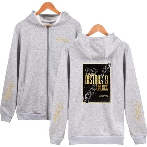 Stray Kids Their World Fashion Mens Clothing Full Tour District 9 Unlock 2D Print Zipper Hoodies Sweatshirt Men/women 2020