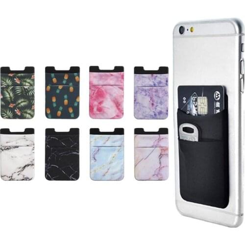 Unisex Women Men ID Bus Card Key Wallet Purse holder Back Adhesive Sticker Credit Card Holder Bag Case Pouch For Cell Phone