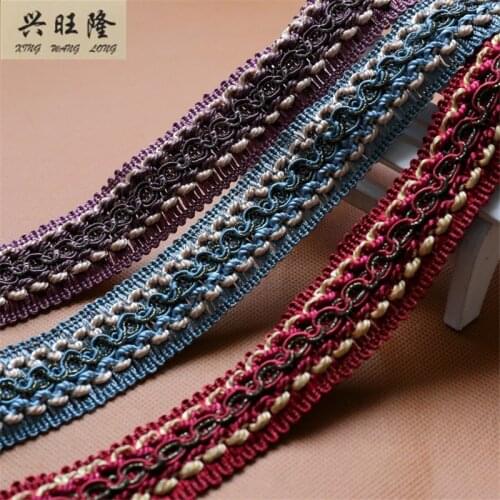 XWL High Density 12M/Lot Curtain Lace Trim Cloth Sofa Pillow Edge Tapestry Braid Curtain Accessories Tassel Fringes Ribbon DIY