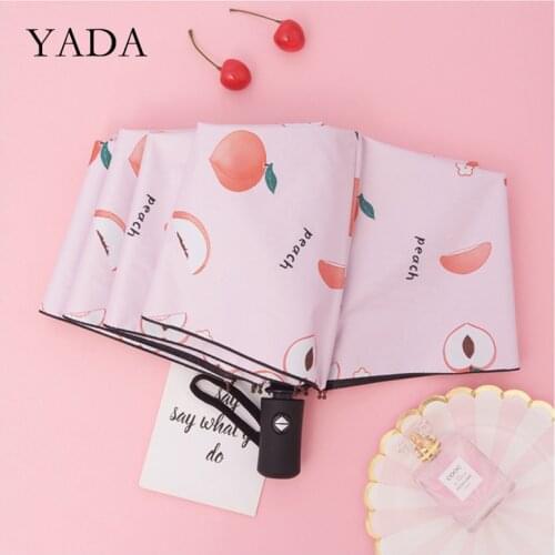 YADA Luxury Fruit Pattern Designer Umbrella Folding Female Automatic Umbrellas For Man Women Rain Paraguas DIY Umbrella YS200096