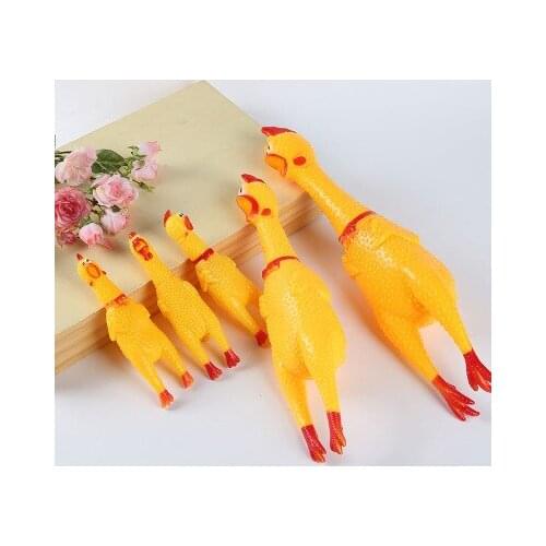 YVYOO 2020 Hot Sell Screaming Chicken Pets Dog Toys Squeeze Squeaky Sound Funny Toy Safety Rubber For Dogs Molar Chew Toys