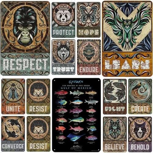 Orangutan Wild Animal Tin Sign Plaque Metal Sign Vintage Pin Up Decor Respect Life Tin Poster Vintage Bar Decor Metal Plate