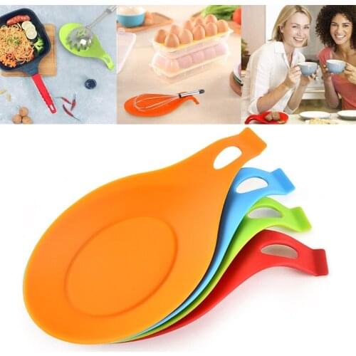1Pcs Food Grade Silicone Spoon Mat Heat Resistant Placemat Drink Glass Coaster Tray Spoon Pad Pot Holder Kitchen Table Mat