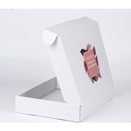 100PCS/lot Custom White 3 Layers Corrugated Paper Shipping Mailer Boxes Printed Logo Packaging Clothes Underwear Polo Shirt Box