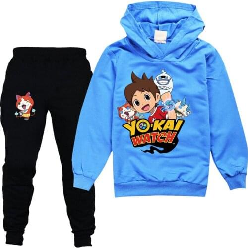 2-15Years Anime Figure Game Toys Yo-Kai Watch Boys Clothes Suits Hoodie Kids Girl Outerwear Sport Boys Clothing Sets Winter Fall