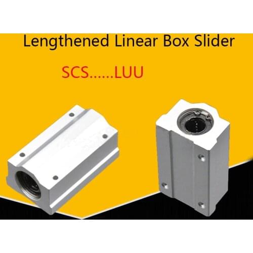 2 pieces Lengthened Linear Bearing Block Box Slider SCS8LUU Linear Motion Slide Units CNC Router Parts SCS 10 12 13 16 20LUU
