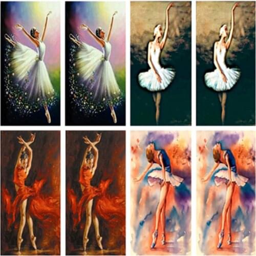 ZJZY 3D Diamond Mosaic Home Decoration Diamond Embroidery 5D Diy Diamond Painting Cross Stitch Needle Kit Ballet Dancer Picture