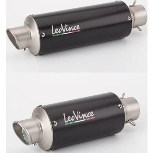 51mm Universal Motorcycle Exhaust Modified Scooter Leovince Exhaust Muffle Fit For Most Motorcycle ATV With Sticker