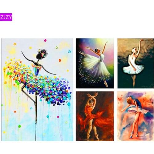 5D DIY Diamond Painting Ballerina Girl Diamond Embroidered Diamond Mosaic Round Resin Rhinestone Forever Still Life Decoration