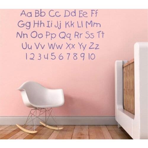 English Alphabet Numbers Wall Art Decals For Kids Bedroom Playroom Letter Pattern Wall Stickers Kids Study Learning Mural ov506