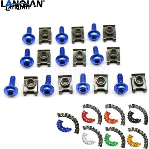 10PCS 6mm CNC motorcycle body work fairing bolts screws for yamaha FZS1000 FZS 1000 FZ6 600 FAZER /S2 FZR1000 EXUP Regular