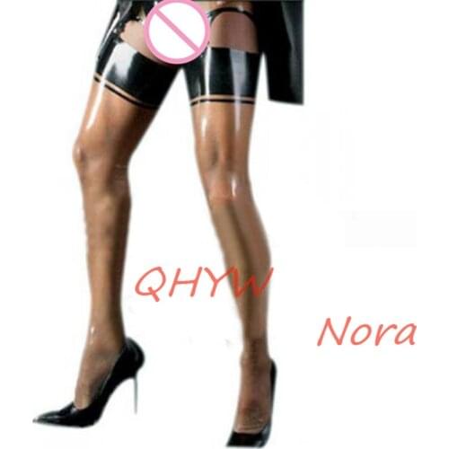 Exotic Gothic Women Female Handmade Latex Stockings Slim Cekc Long Stockings Thigh Boots Socks Sexy Lingerie for Women