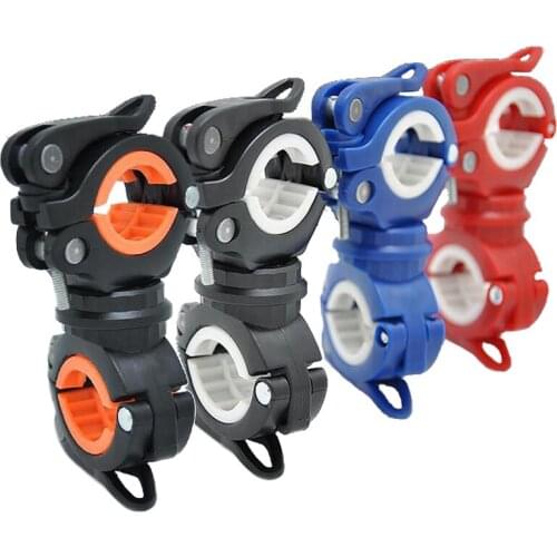360 Degree Rotation Bicycle Cycling Flashlight Holder Bike Multifunction Light Torch Mount LED Head Front Light Clip PA0101